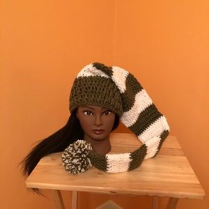 Hand crocheted long stocking hat